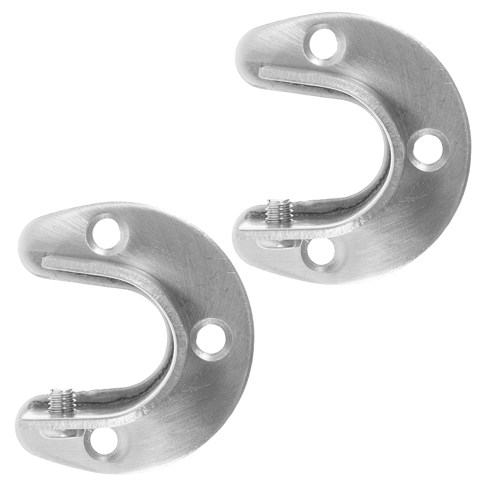 

2pcs Stainless Steel Corner Brackets Round Tube Support Holders Open Flange Design Heavy Duty Closet Pole Seat Durablecloset