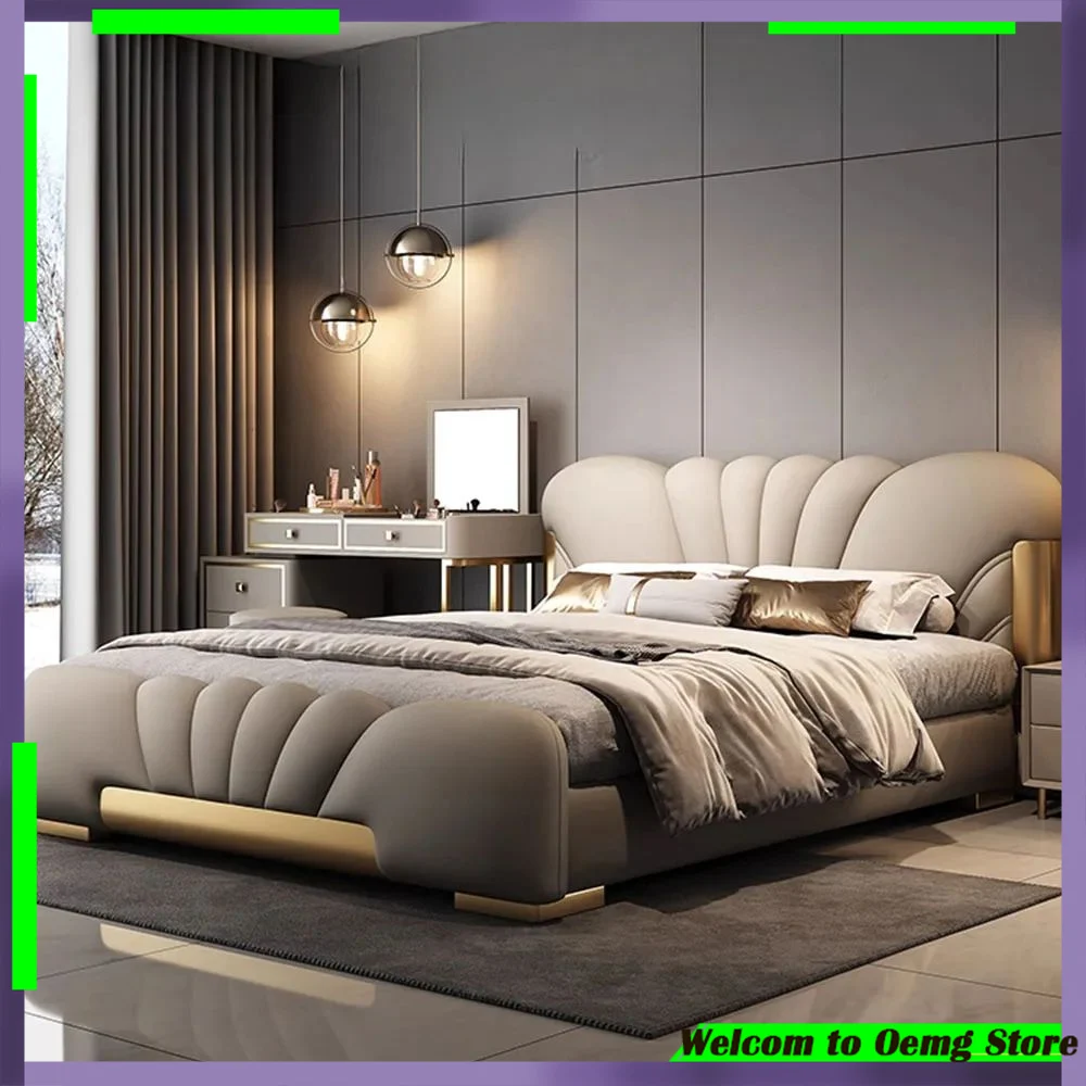 

Queen Double Unique Nordic Luxury Bed Modern Aesthetic Lounge Letto Gonfiabile Matrimoniale Stylish Home Accessories Furniture