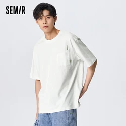 Semir Short Sleeved T Shirt For Men 2023 Summer New Loose Outdoor Style Comfortable Round Neck Daily Cotton Tops