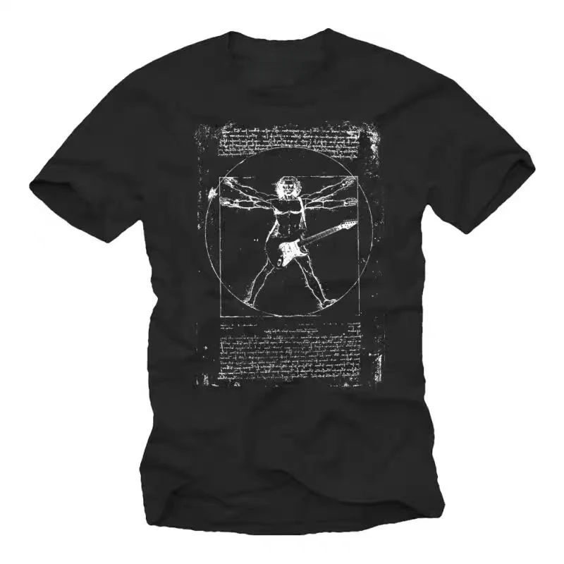 

ROCK MAN Da Vinci Vintage Rockers Make Artsy Американские винтажные футболки с короткими рукавами