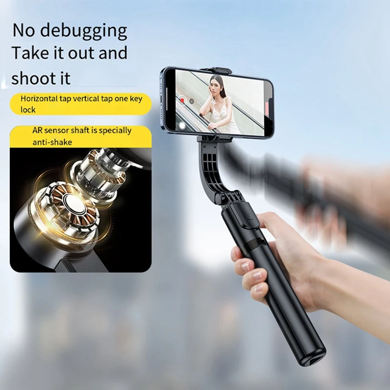 Anti-Shake Mobile Phone Gimbal Stabilizer Bluetooth Selfie Stick Aluminum Alloy Handheld Stabilizer Foldable Monopod, Durable