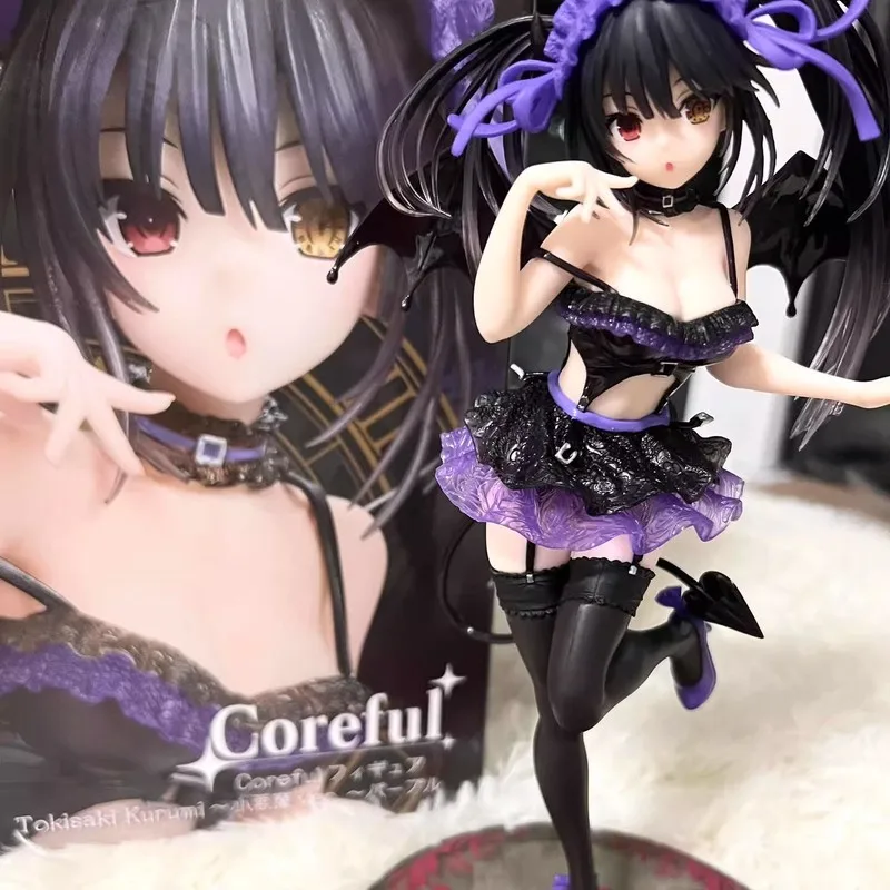 Data uma figura ao vivo tokisaki kurumi figuras roupa de banho estatueta boneca estátua pvc modelo coleção mesa decoração brinquedos presentes do feriado