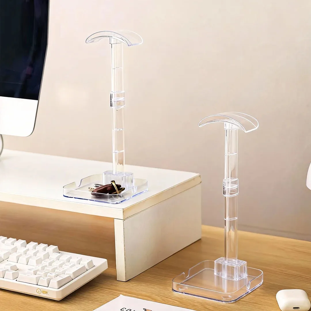 Multifunctional clear headphone stand holder for For Gaming earphones with ergonomic curve shape and desktop phone holder