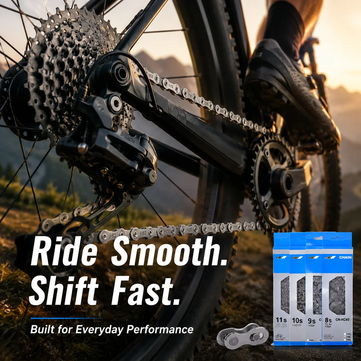 PINMOAP 1PC 6/7/8/9/10/11 Speed Bike Chain Anti Rust Bicycle Chain Fit Mountain Road Bike Repair Kit Smooth Shift Easy Install - view 5