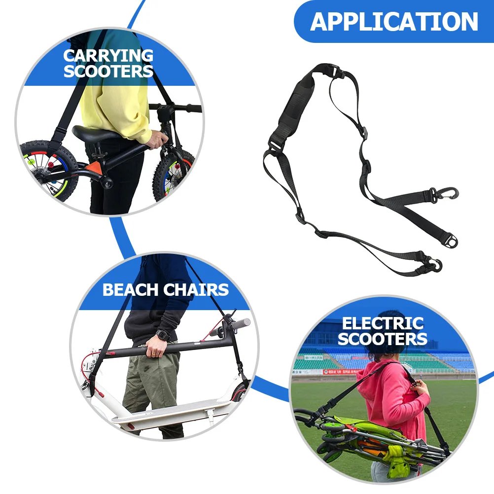 

Scooter Shoulder Strap Folding Bike Carrying Strap Adjustable Lightweight Non Slip PVC Shoulder Belt Electric Scooter