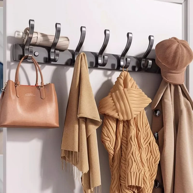 

Creative Grey Robe Hook White Bathroom Clothes Hook Wall Mounted Towel Hook Aluminum Key Hat Bag Hanger Bathroom Robe Hooks