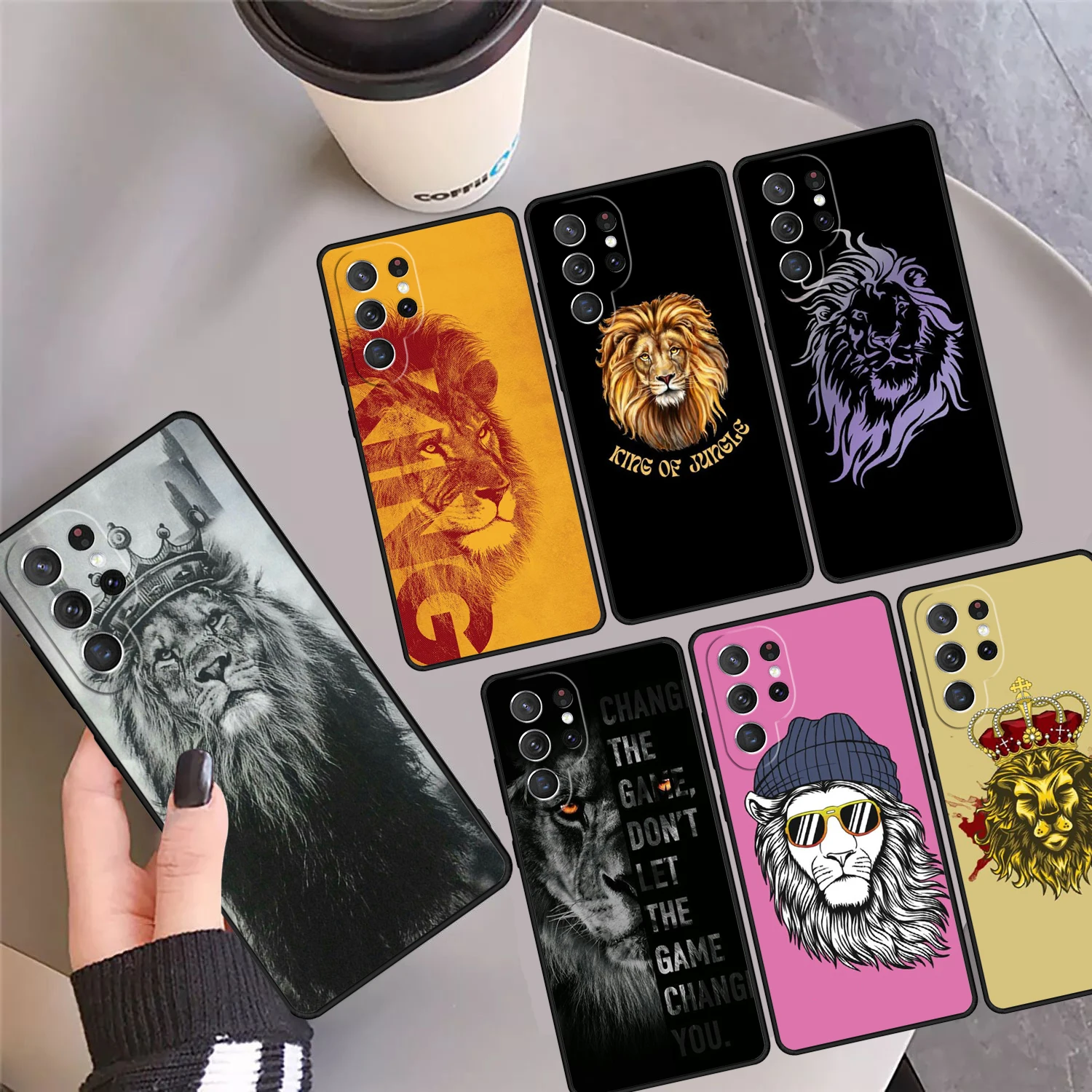 

Чехол для телефона King of Jungle Lion, чехол для Samsung Galaxy S24 S25 Ultra S23 S22 Plus S21 FE S20 Note 10 20 Pro