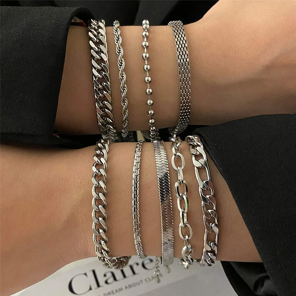 

316L stainless steel Cuban link bracelet, suitable for men and women, Figaro vintage metal style, Viking style bracelet, stylish, cute, and luxurious jewelry gift