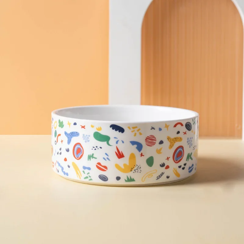 

Керамическая миска для собак, противоскользящая миска для собак, диаметр 12-17 см, кормушка для кошек с деревянной подставкой, миска для корма для кошек и собак, принадлежности для собак