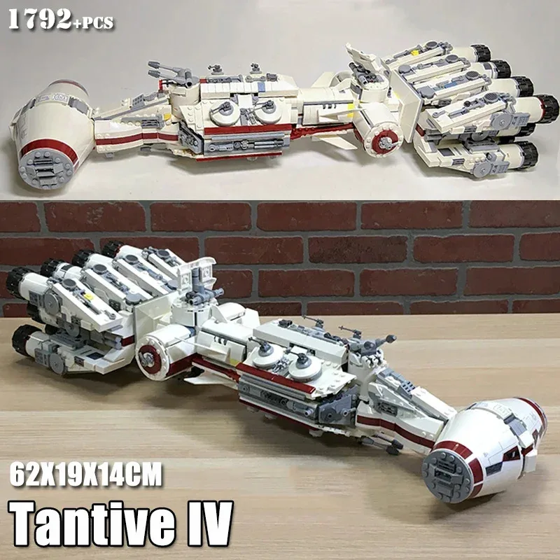 

The Tantive IV Rebel Blockade Runner Model MOC Building Blocks Bricks Fit Gift Toys Kids Gift Children Space Wars 1792PCS