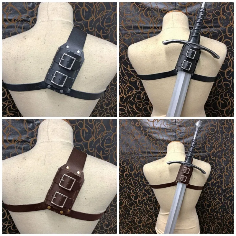 Medieval Shoulder Strap Sword Holder Sheath Scabbard For Adult Men Knight Rapier Belt Holster Gear Cosplay Costumes Accessories