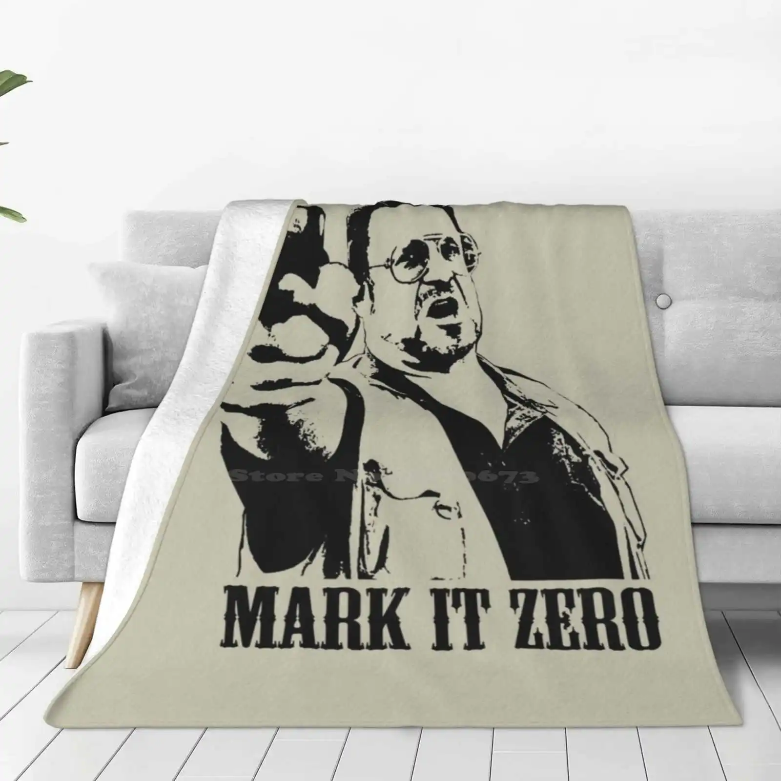 The Big Lebowski Mark It Zero T-Shirt Hot Sale Printing High Qiality Warm Flannel Blanket The Big Lebowski Mark It Zero Walter