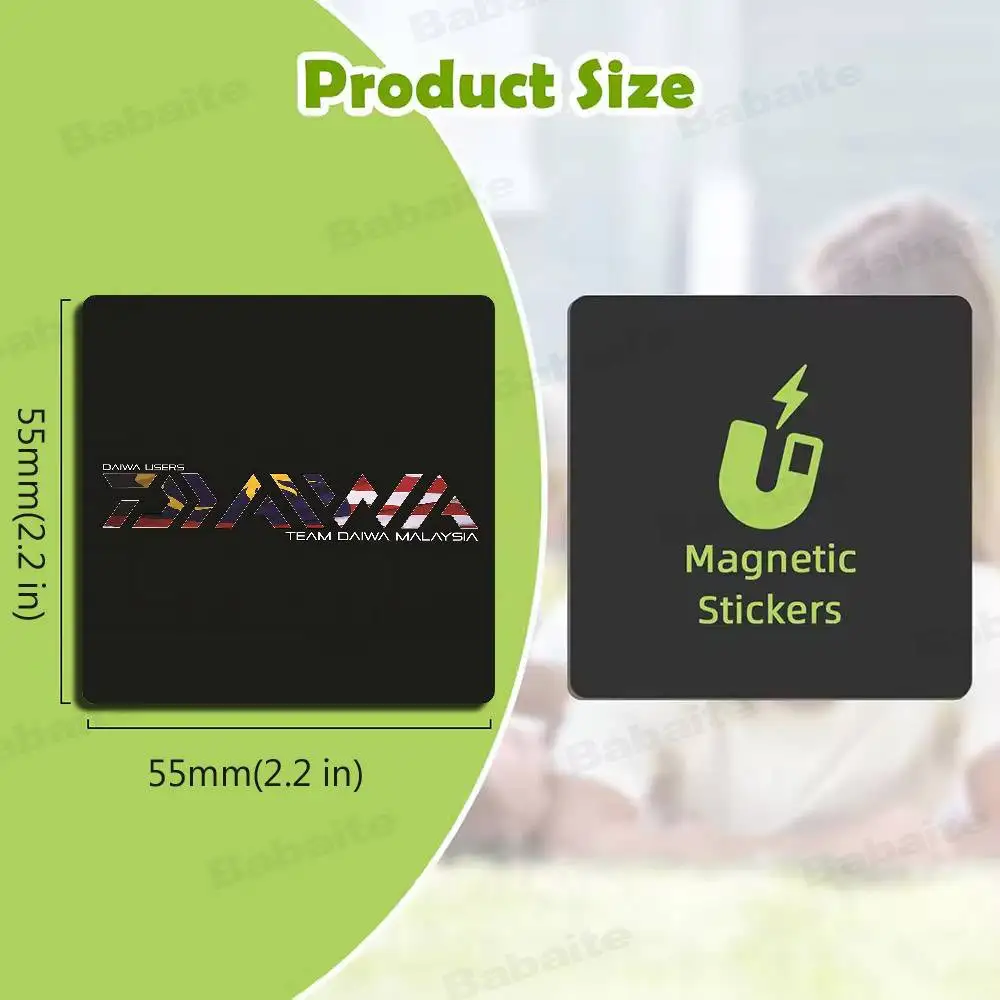 Classic Fishing Tackle Logo D-Daiwa PVC Refrigerator Magnets Heat Transfer Printing Fridge Sticker For Home Kitchen Decor