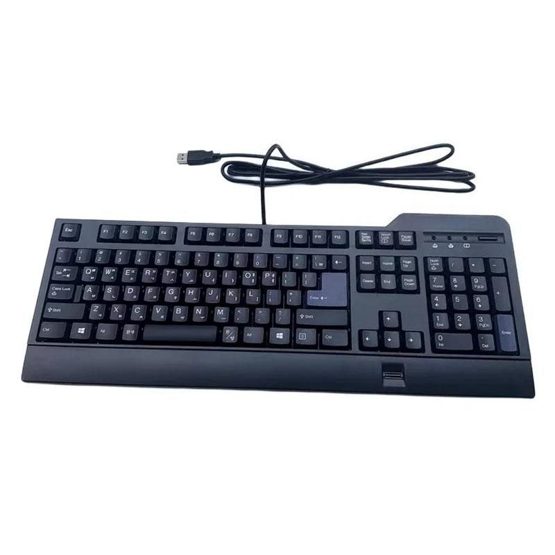 Korean layout fingerprint keyboard kuf1256 for Lenovo USB wired keyboard compatible windows10 windows7 windows hello