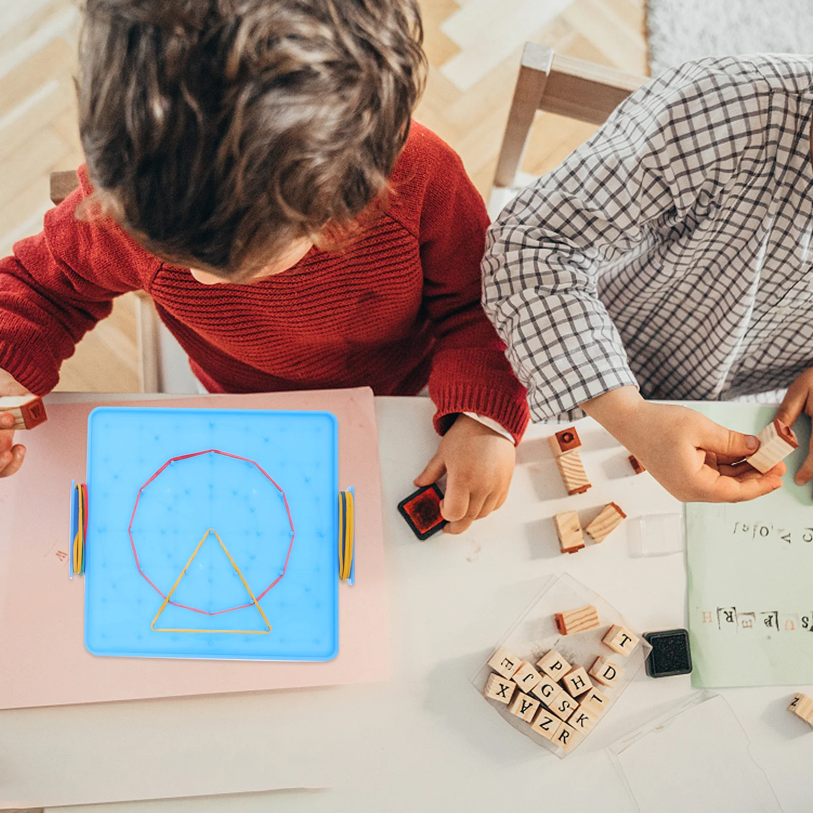 4 قطعة Geoboard Pegboard البلاستيك مسمار المجلس للأطفال الرياضيات تعلم التعليمية شكل فرز لعبة التدريس المعونة لغز أداة #4