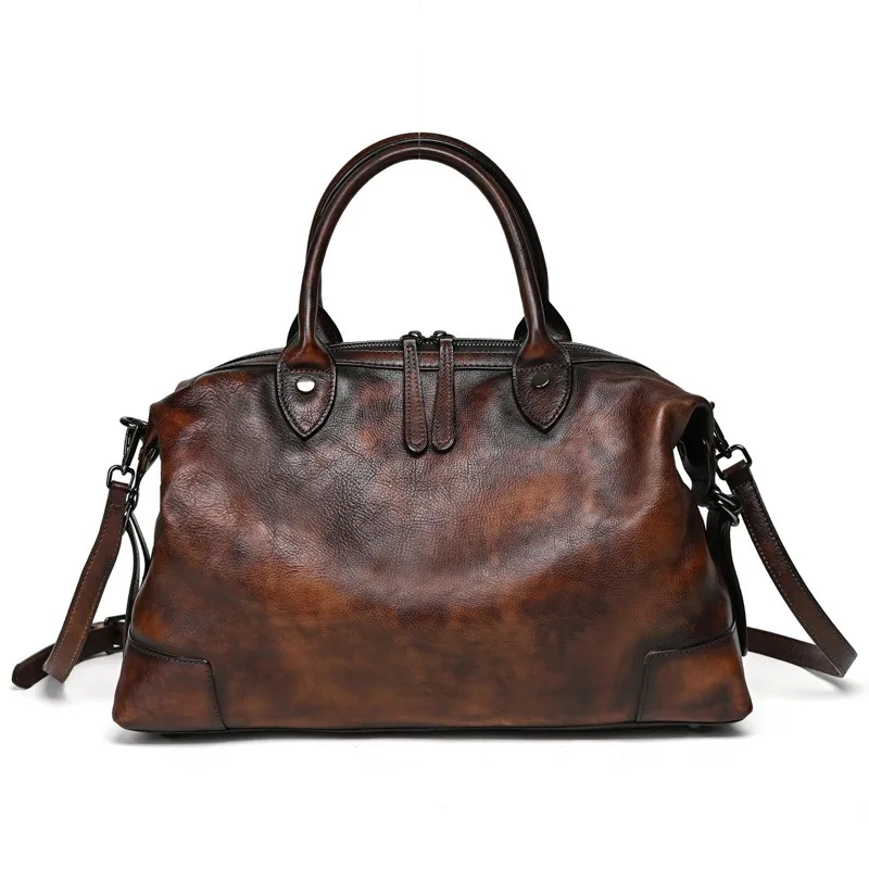 

Nesitu Vintage A4 Coffee Black Brown Top Grain Genuine Leather Women Handbag Shoulder Messenger Bag Tote Large Capacity M2071