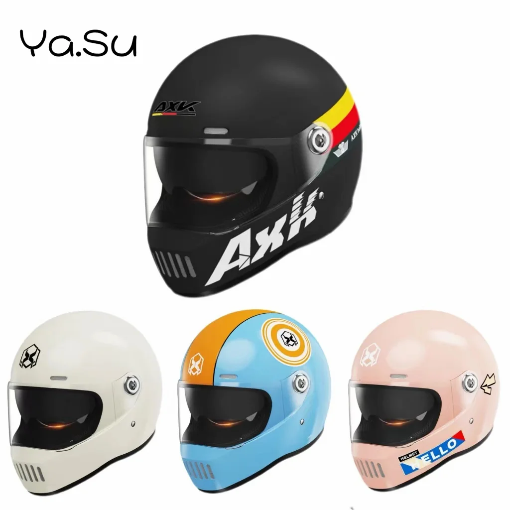 

Electric Motorcycle Helmet Winter Warm HD Dual Mirror Anti-fog Retro Sun Protection Riding Full Helmet