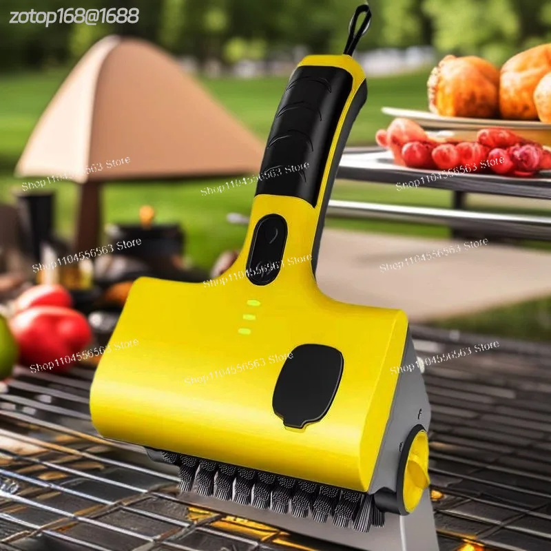 

Беспроводная электрическая щетка для чистки гриля, инструмент для барбекю на природе с проволочной щеткой, скребок для плитки и ванн в ванной комнате