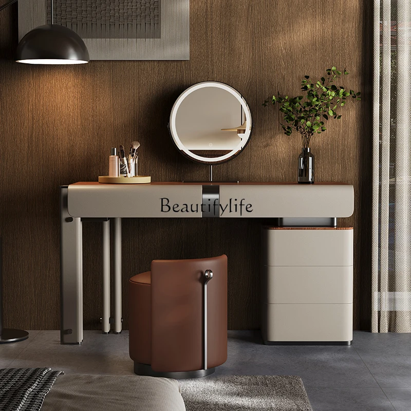 

Italian minimalist dresser bedroom simple modern walnut solid wood makeup table