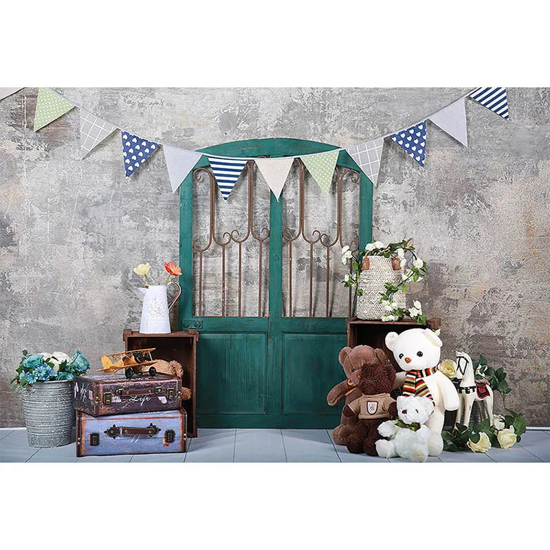 Avezano pano de fundo recém-nascido festa aniversário decoração quebra bolo floral brinquedo mala para fotografia estúdio foto photozone