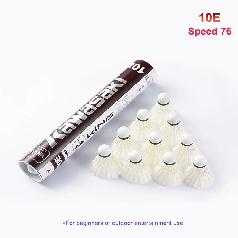 Professionele Ganzenveren Badminton Shuttles Kawasaki 8E/10E voor Training Hoge Stabiliteit Indoor Sport Badminton Bal
