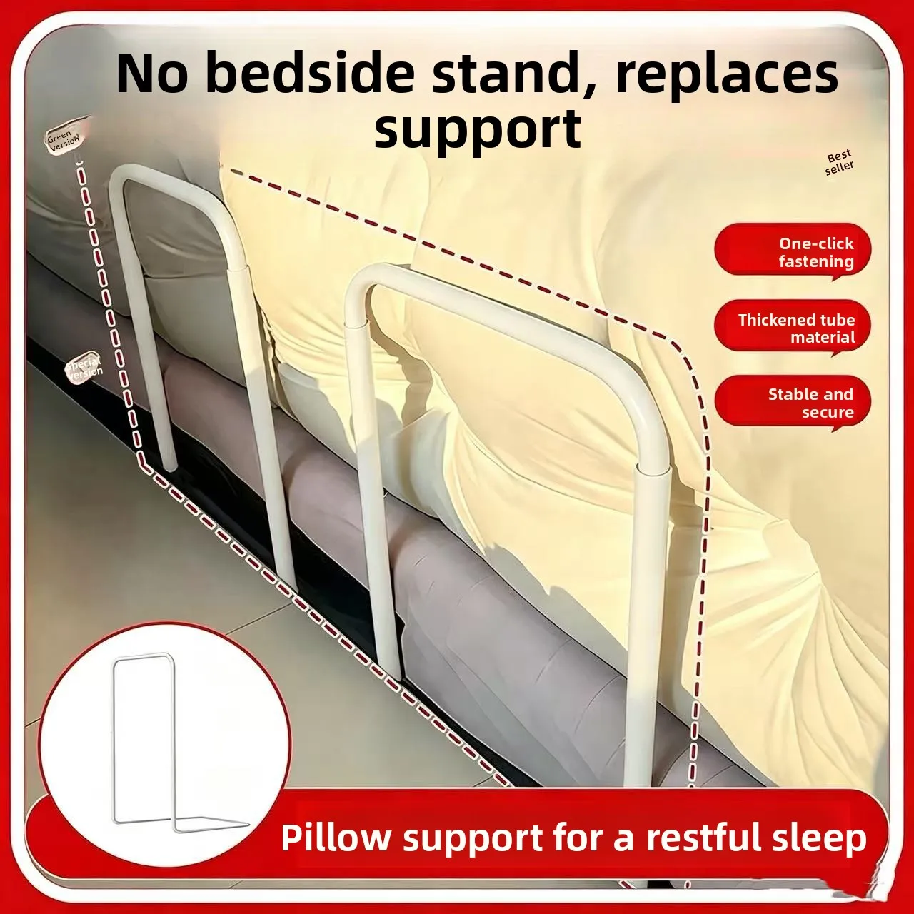 Fixed Pillow Board Prevents Falling off the Bed Side Support No Brand Home Fabric New C73585 Sleep Comfortably without Knocki...