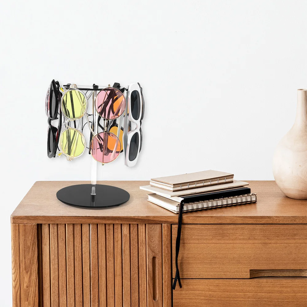 حامل عرض النظارات الشمسية القابل للدوران، رفوف تخزين النظارات متعددة الأنماط مناسبة لعرض تخزين النظارات ودعامة تخزين المنزل