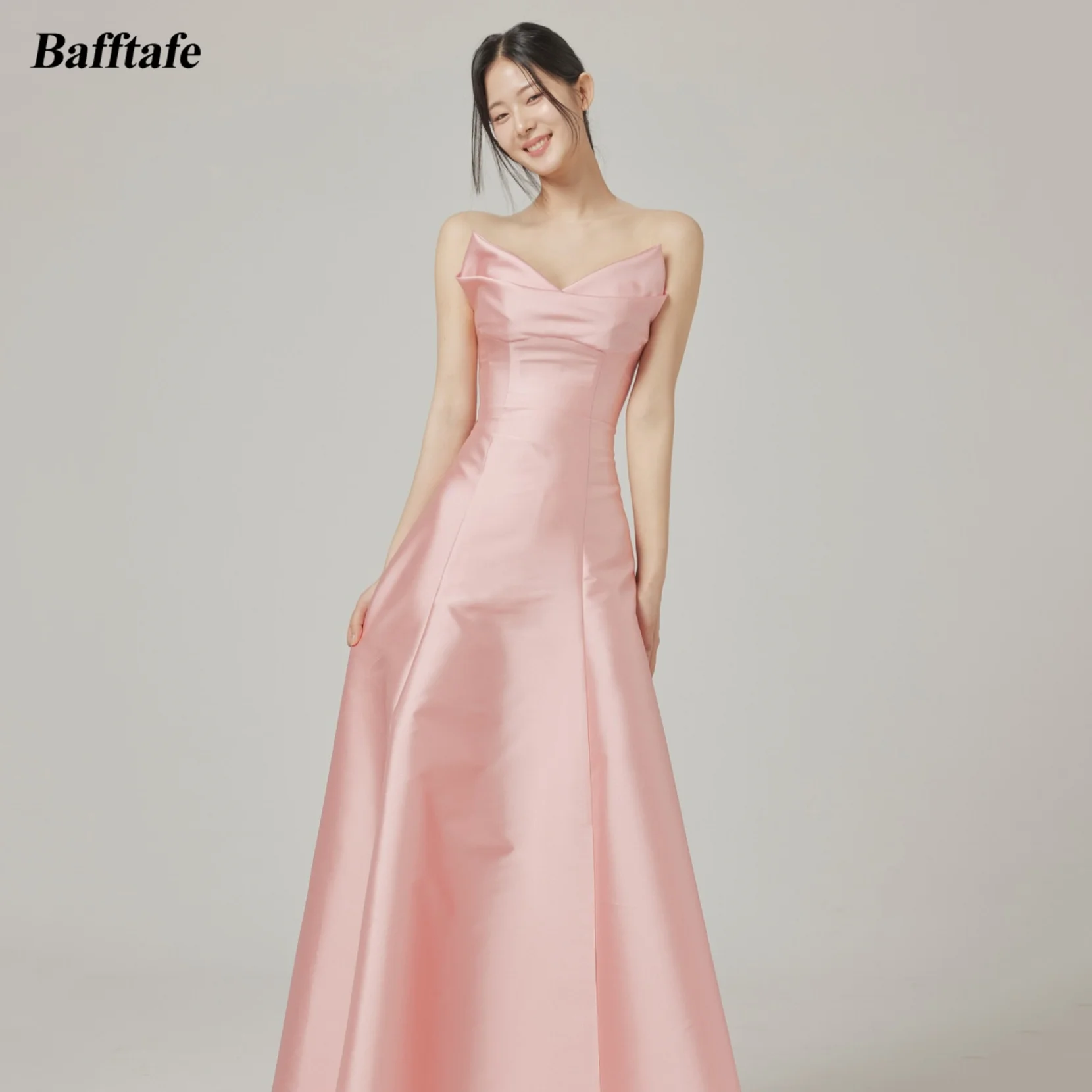 Bafftafe Customized Satin Korea Prom Dresses Sheer O-Neck Detchable Sleeves A Line Formal Party Gowns Floor Length Evening Dress