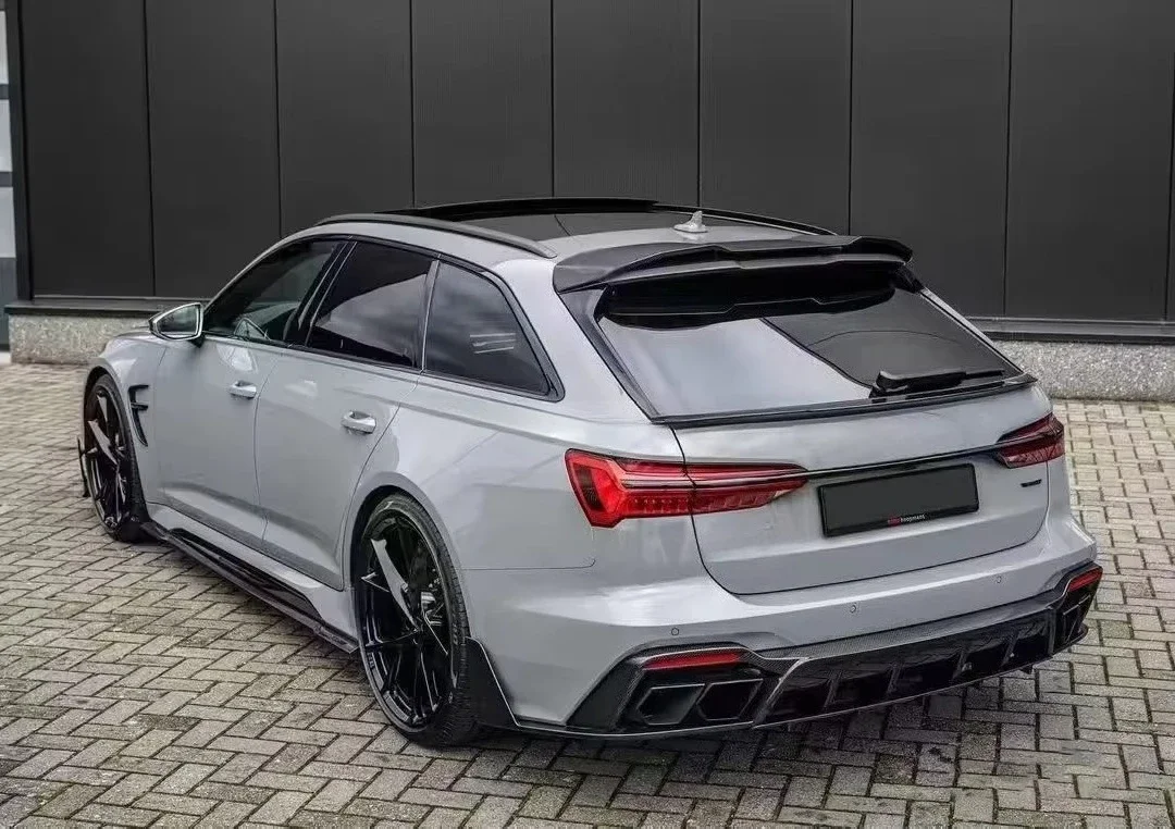 MSY Style Dry Carbon Fiber Rear Bumper Side Trim for  RS6 Body Kit