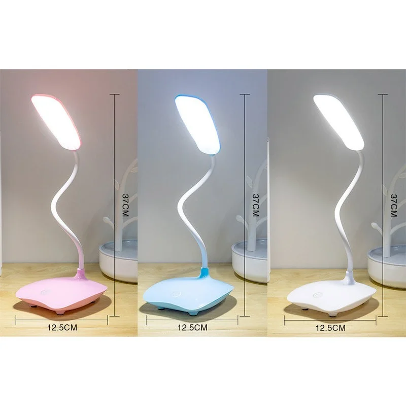 LED Three-Speed Dimming Reading Lamp USB Charging Plug-in White Warm Eye Protection Student Table Light Study Night Lights