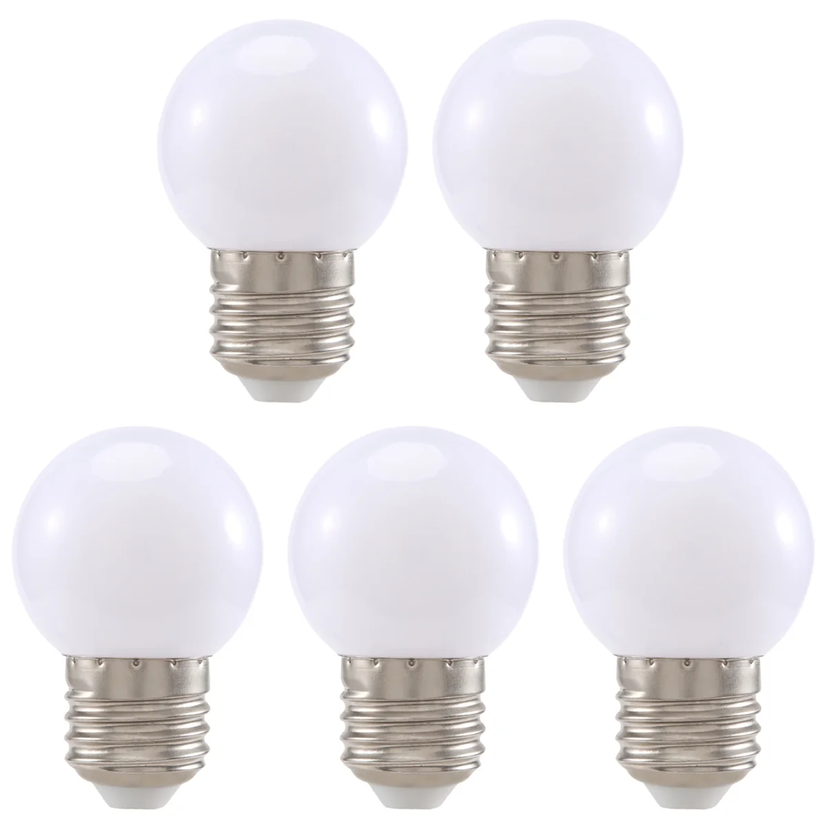 흰색 백열 램프 전구 장식 램프, E27, 0.5W, AC220V, 5 개