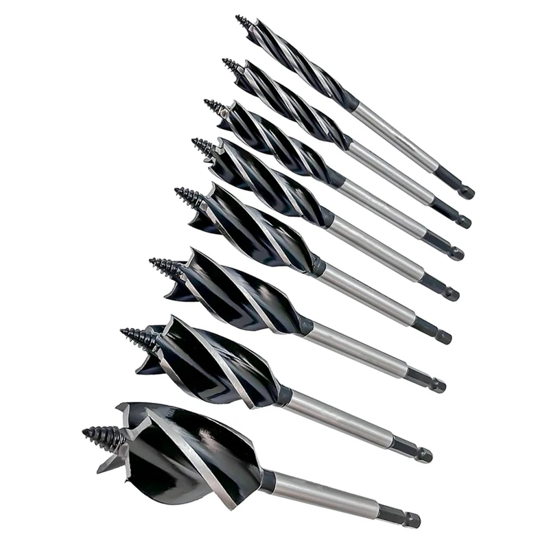 8 Piece Drill Bit For Wood As Shown Alloy 4-Flute Drill Bit For Soft & Hard Wood, Plastic, Drywall (10Mm-32Mm)