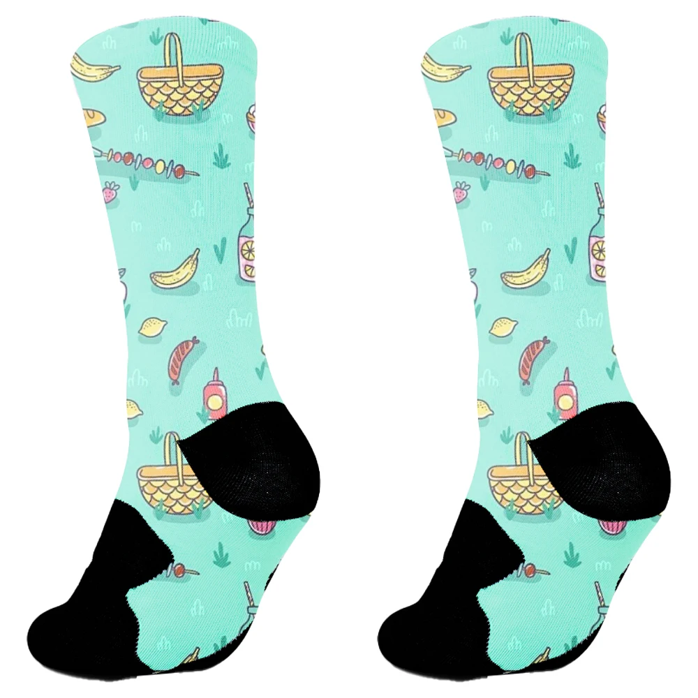 Fashion 2024 Spring New Women Cute Cartoon Sloth Giraffe Flamingo Bear Rainbow Mushroom Pattern Fun Happy Colorful Socks