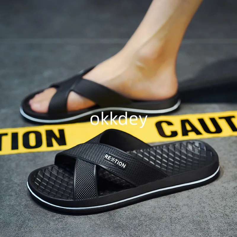 New Summer Slippers Men Basic Beach Outdoor Round Toe Fashion Men Massage Anti Slip Black Big Size Slippers Best Sellers In 2023