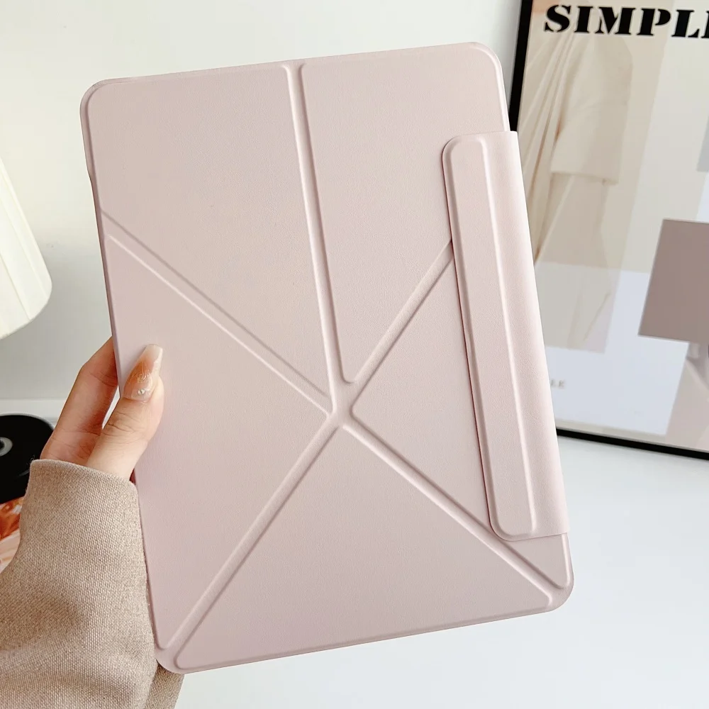 

Slim Multi Angle Case For iPad Pro 13 M4 2024 Air 13 2024 Pro 11 2024 M4 2022 M2 10.9 12.9 Strap Buckle Removable Magnetic Cover