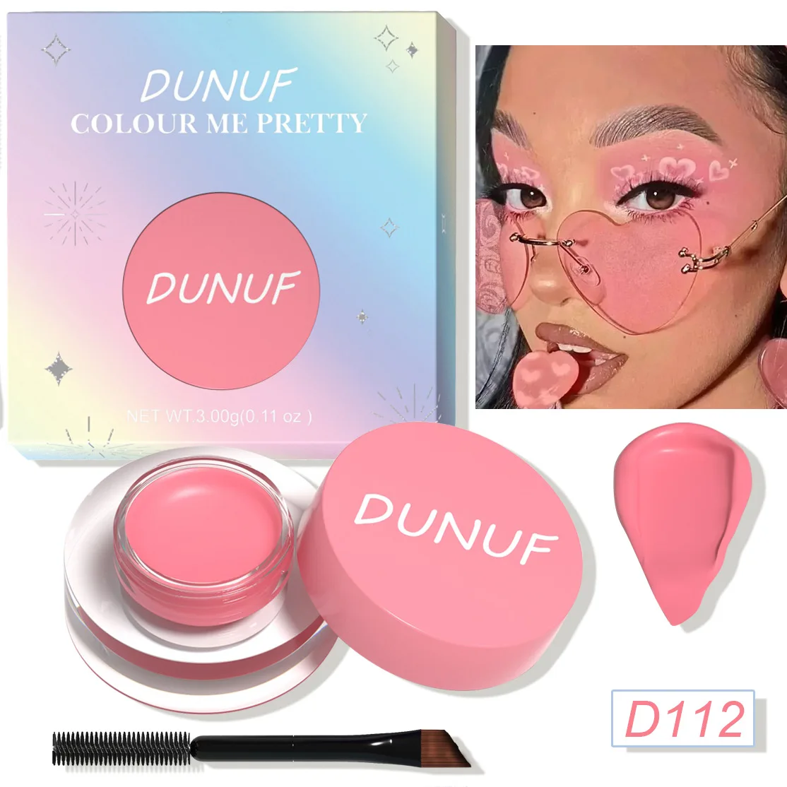 12 colores Color facial sombra de ojos multiusos crema para teñir cejas pintura mate Universal de larga duración