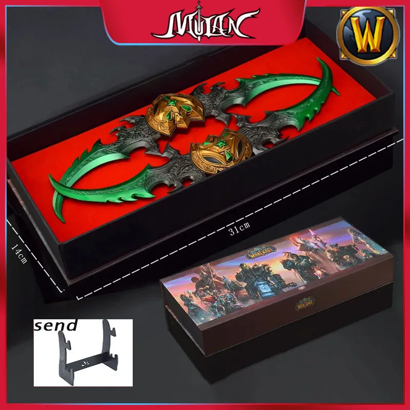 Game World of Warcraft Series 29cm Warglaive of Azzinoth Burning Legion Illidan Stormrage Gift Box Metal Samurai Model Craft Toy