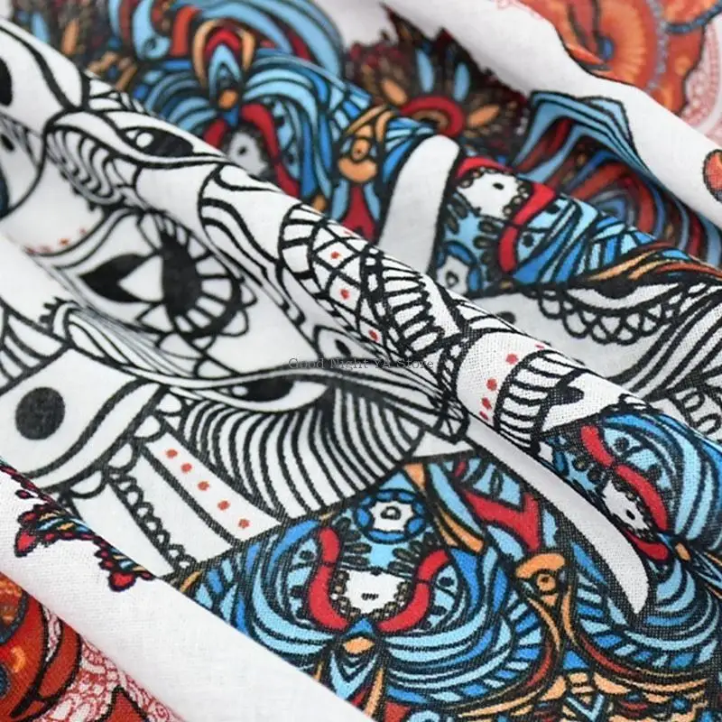 Multifunctional Breathable Headscarf Print Pattern Square Breathable Head Scarf Trendy Youth Accessory