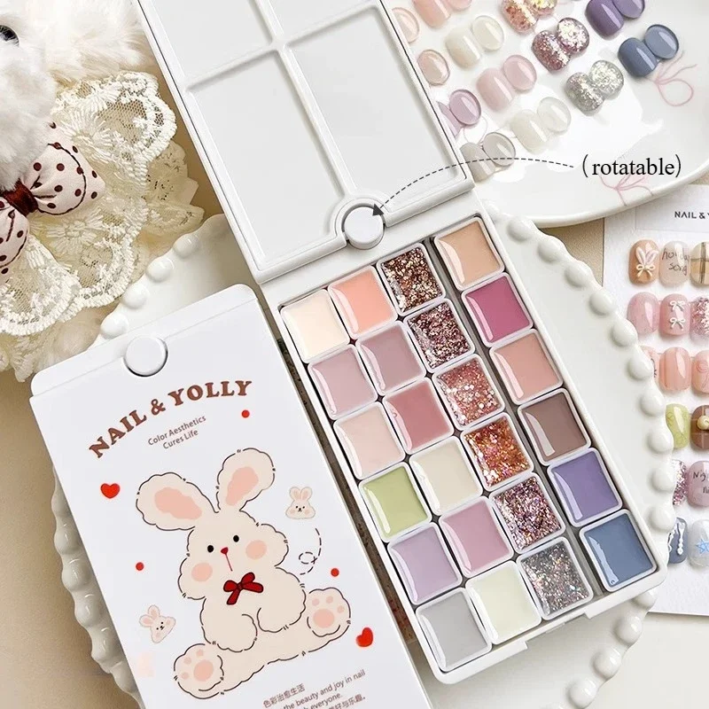 

24 Colors Summer Pudding Gel Nail Polish Palette Japanese Solid Cream Gel Polish Mud Transparent Jelly Semi Permanent Nail Gel