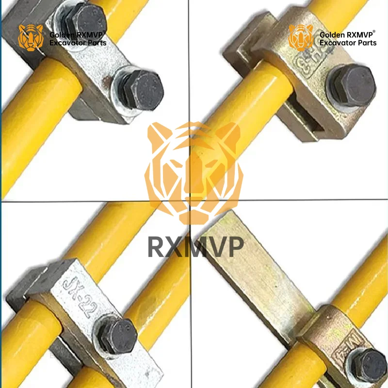 For Hitachi Zax Ex 60, 120, 200, 240, 270, 360 Boom Oil Pipe Clamp, Rubber Sleeve, Iron Pipe Clamp, Excavator Accessories