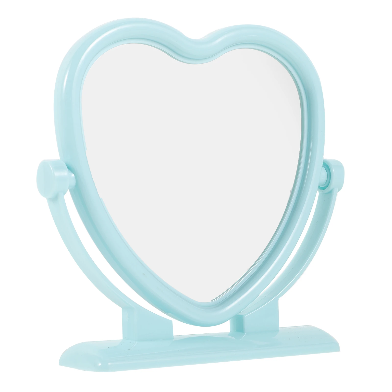 กระจกตั้งโต๊ะรูปหัวใจพร้อมการสะท้อนที่ชัดเจน ดีไซน์หมุนได้สำหรับแต่งหน้า โกนหนวด ใช้ในสำนักงาน ตกแต่งห้องนอนสวยงาม