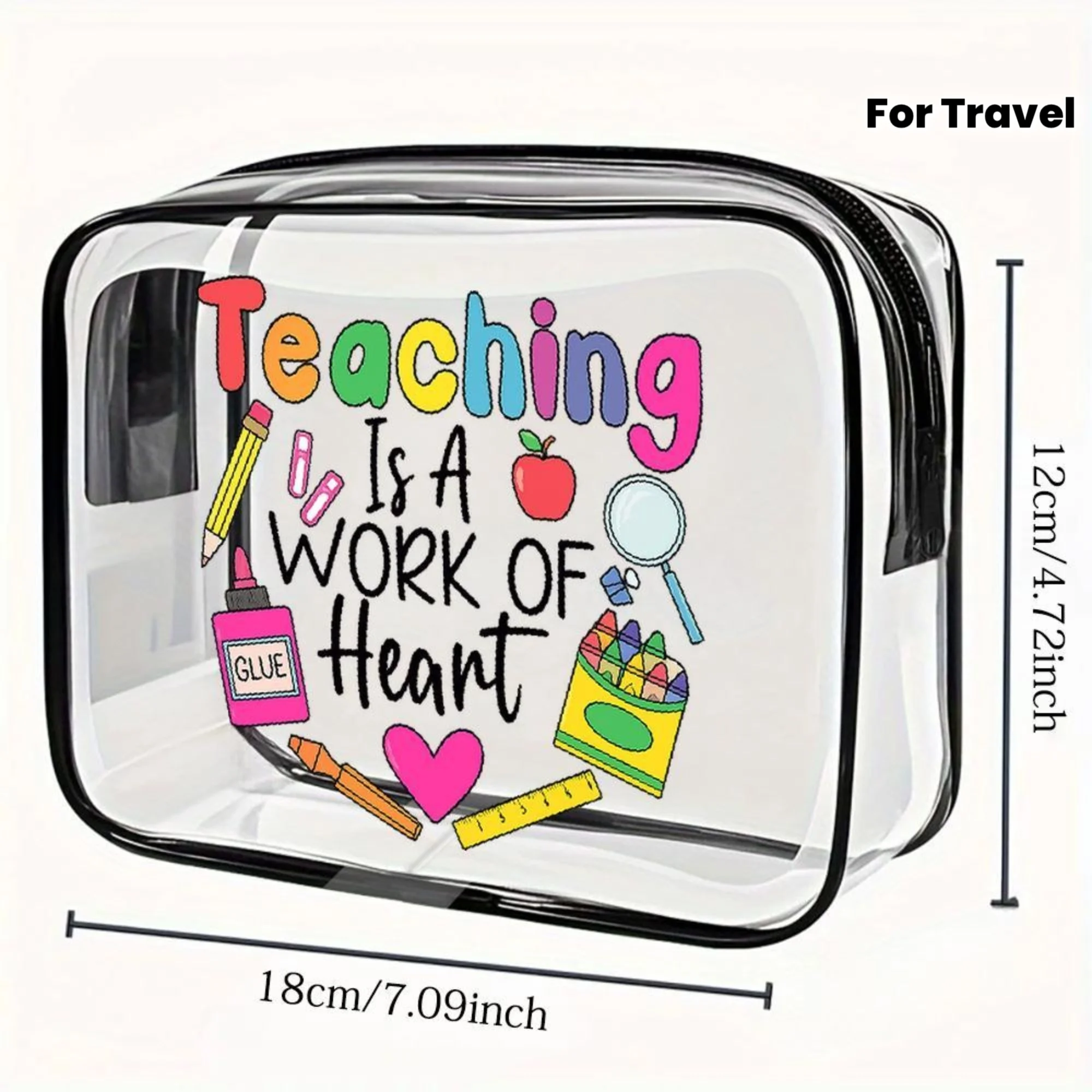 

Teacher's Day Ideal Gift - Clear Toiletry Bag for Women - Perfect Travel & Makeup Organizer, Small Clutch Purse for Women, Women