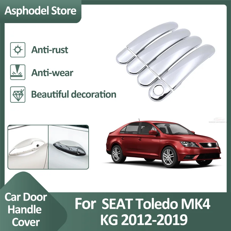Door Handle Cover Trim For SEAT Toledo MK4 KG 2012 2013 2014 2015 2016 2017 2018 2019 Car Atuo Protectives Accessories Stickers