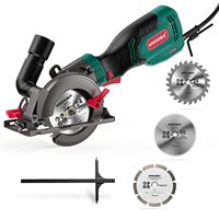 HYCHIKA 750W Circular Saw with 3 Saw Blades 48mm Cutting Depth Power Tools for Cutting Wood Soft Metal Tiles and Plastic
