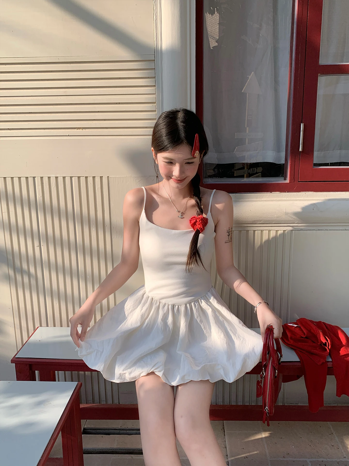 robe-plissee-elegante-d'ete-en-melange-de-coton-pour-femme-style-ballet-taille-haute-robe-blanche-a-imprime-floral
