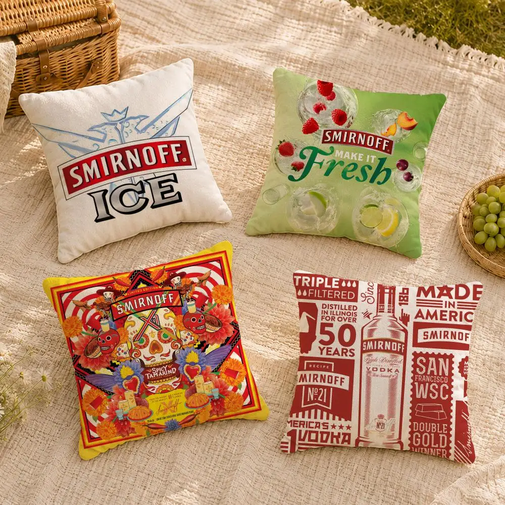 Vodka Classic Vodka Bar Cushion Cover Soft Short Plush Throw Pillow Cover Washable Skin Friendly Sofa Living Room Decor
