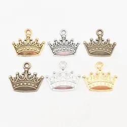 30pcs Charms crown 15x18mm 5 colors Plated Pendants Antique Jewelry Making DIY Handmade Craft