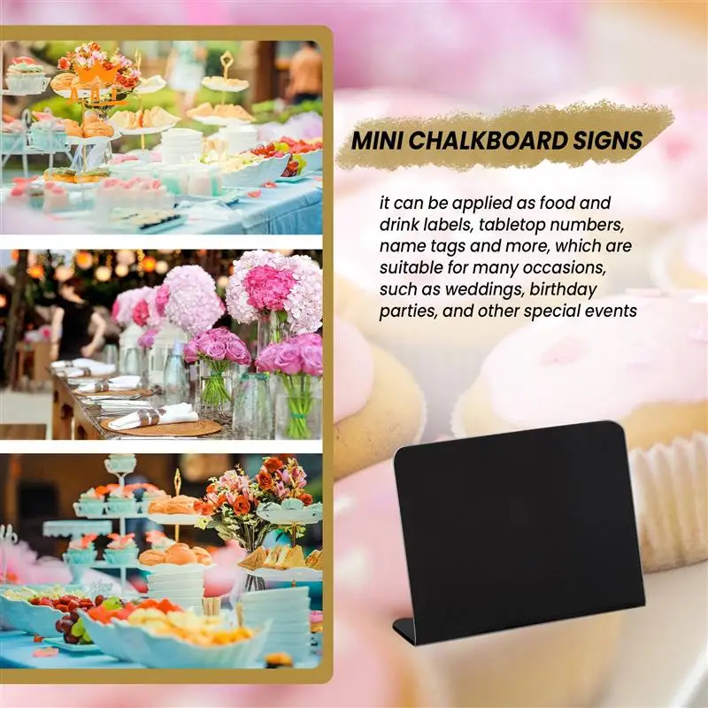 

A08E-20Pcs 4 X 3 Inches Mini Chalkboard Table Tent Sign Chalkboard Buffet Tags Food Label For Party Tabletop Chalkboard Signs