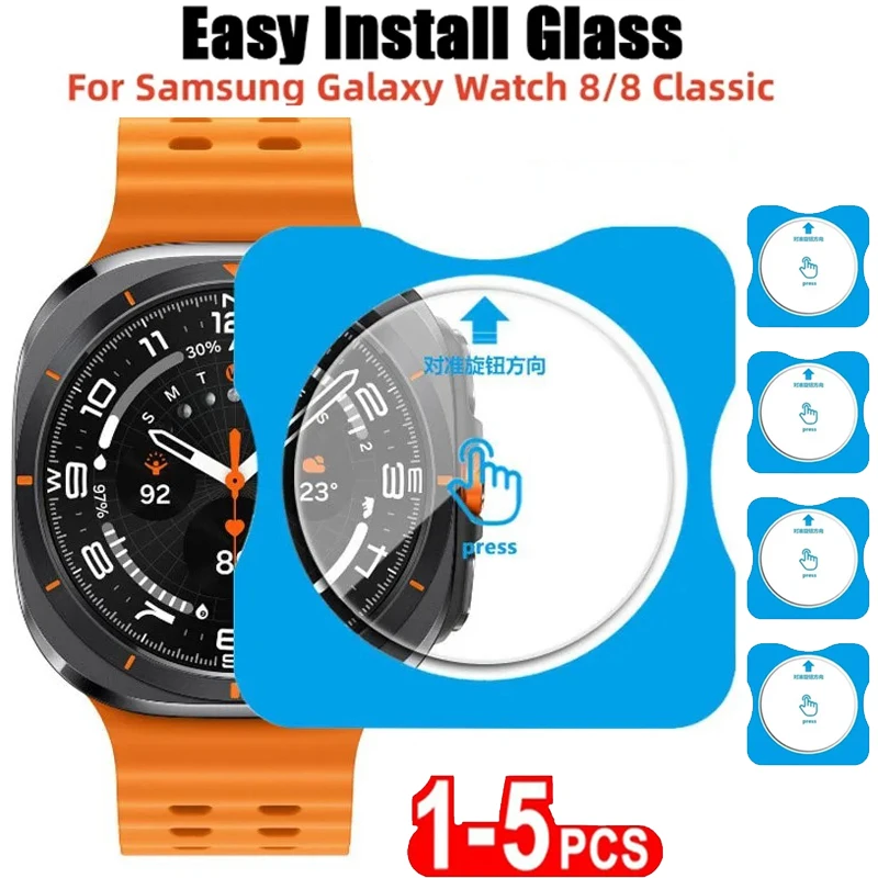 1-5 قطعة زجاج سهل التركيب لساعة سامسونج جالاكسي 8 40 مللي متر 44 مللي متر واقي شاشة ممتاز لساعة سامسونج جالاكسي 8 الكلاسيكية
