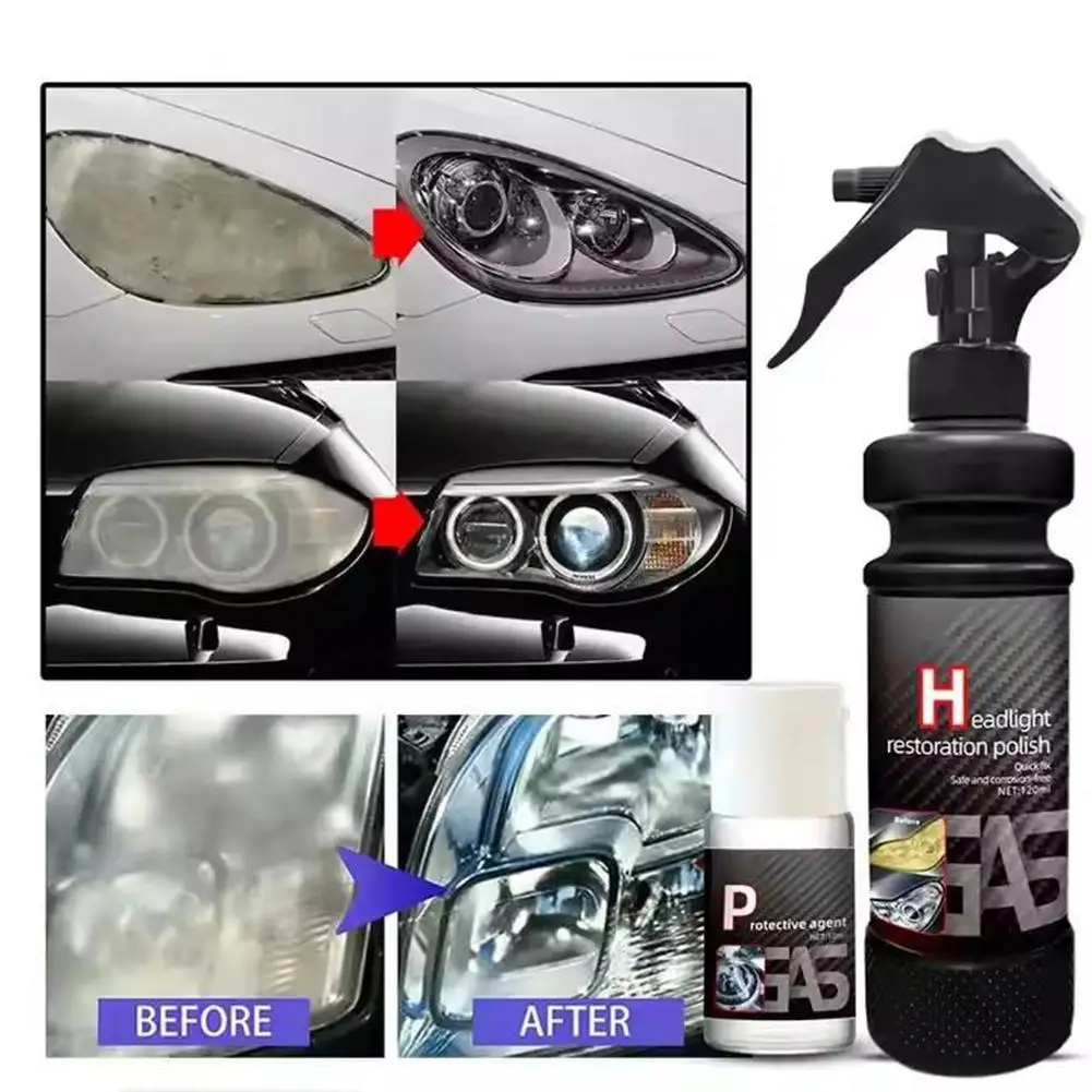 Cairan Restorasi Lampu Depan Mobil Kit Pemoles Restorasi Lensa Lampu Depan Mobil Cairan Perbaikan Lampu Depan Restorasi Headl W6F0